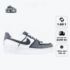 Giày Thể Thao Nike Air Force Vải Da Lộn Xám Lông Chuột