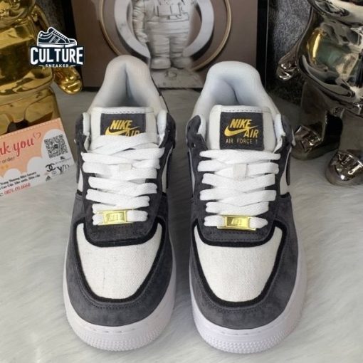 Giày Thể Thao Nike Air Force Vải Da Lộn Xám Lông Chuột