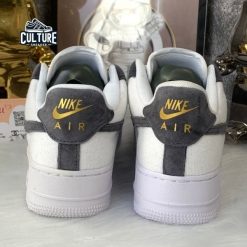 Giày Thể Thao Nike Air Force Vải Da Lộn Xám Lông Chuột